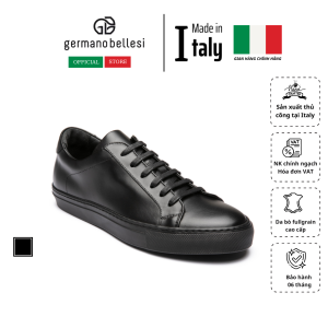 Giày Sneaker Nam Bằng Da Thật Màu Đen - Germano Bellesi - Sản Xuất Thủ Công Tại Italy_1322