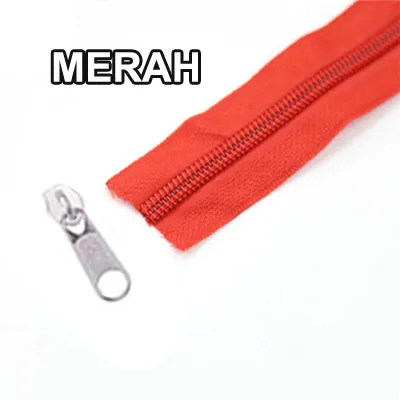 Promo Daun Resleting Ziper Ritsleting Retsleting Sleting Meteran Gigi 5 Plastik Warna Hitam dan Warna Warni Bonus Kepala Zipper Retsleting Murah Terbaru Grosir