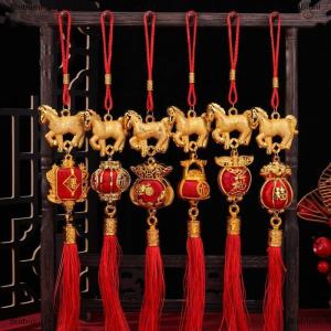 [COD] Biubiuni 1 10pcs năm 2026 của bức tường ngựa Treo Xe Trang trí Trung Quốc năm mới 3D NGỰA đèn lồng vàng đỏ Mặt dây chuyền may mắn trang trí nội thất Quà Tặng