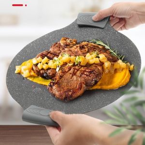 JESJELIU 1Pair Universal Size Silicone Pot Ear Cover Heat‑insulated Anti‑slip Texture Cookware Sleeve Long‑lasting Build Flexible Silicone Pan Holder Sleeve Casserole Use