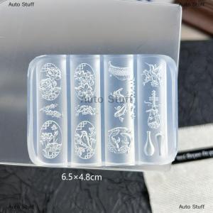 [COD] Auto Stuff แม่พิมพ์ซิลิโคน3D นกยูงดอกไม้สไตล์จีนบรรเทาเทมเพลตโปร่งใสเครื่องมือออกแบบทำเล็บแบบทำมือตกแต่งเล็บ