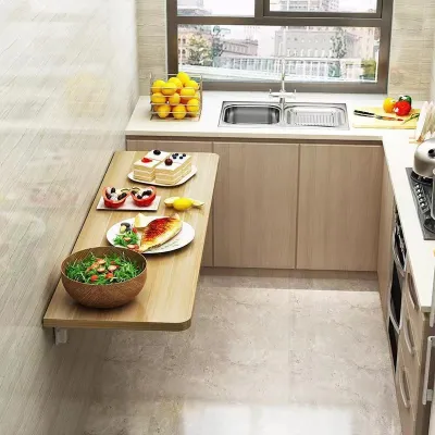 Wall hanging folding table Dining table kitchen operating table snack bar milk tea shop bar table