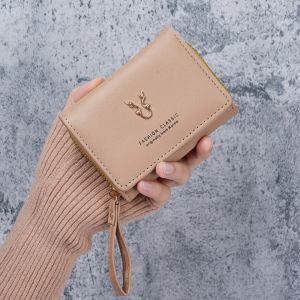 CRNGW Luxury Womens Wallet Three-fold Korean Style Short Purse Fashion PU Leather Lady Wallet Card Bag