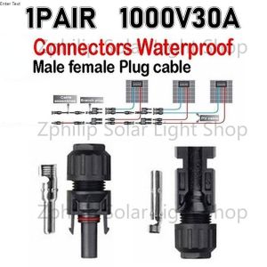 MC4 1000V30A/1500V50A Male Female M/F Wire Cable Connector Set Solar Panel IP67 Adapter