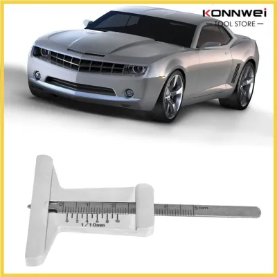 Konnwei Car Tire Tread Depth Gauge Stainless Steel High Anti Slip Thread Measuring Gauge Fit for Automobile Motorcycle
