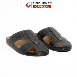 Dép Rọ Nam Da Bò Bít Mũi SIGOURNEY Đế Khâu Lót Da Cực Bền DN-116 Bảo Hành 18 Tháng