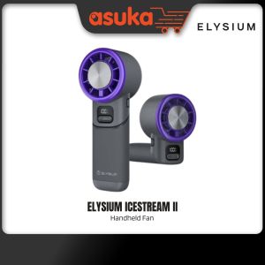 Elysium IceStream II Ice Cooling 5 Gear Turbo Strong Wind Handheld Fan | Digital Display | 3 In 1 Function
