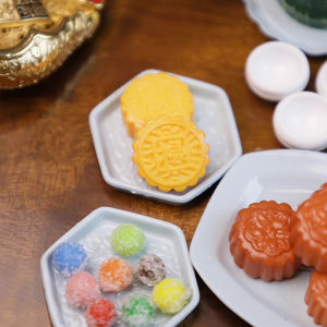 QUANSEN Miniature Toy Simulation Moon Cake Plastic Dollhouse Food Dollhouse Miniature Mooncake Play House Food Model