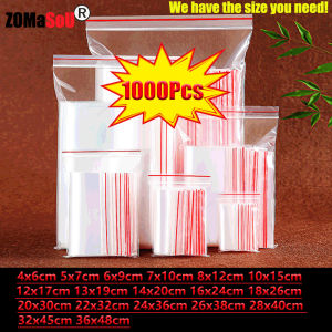 1000-100Pcs Small Zip Lock Plastic Bags Transparent Bag Reclosable Vacuum Storage Bag Clear Bags Ziplock Food Storage Zip Bags2026
