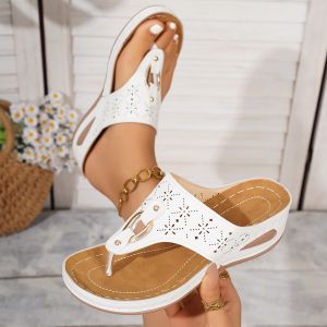 Free Shipping Plus-Size WomenS Wedge-Heel Flip-Flops New Summer Style Thick-Soled Beach Sandals