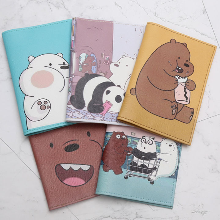 Creative PU Leather Travel Passport Cover Case Cute Bears