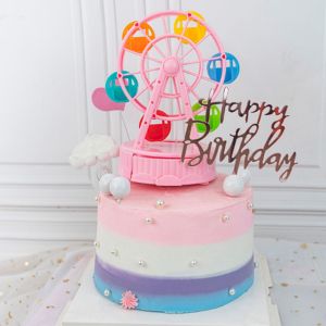 MUKANG Easy to Use Ferris Wheel Music Box Cartoon Exquisite Cake Model Ornaments European style Plastic Rotating Music Box Ornaments