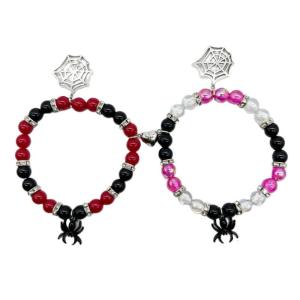 2pcs Halloween Nhện Vòng đeo tay cho phụ nữ người đàn ông từ trái tim vài cá tính Bangles người yêu phụ kiện lễ hội