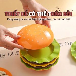 Bộ Đĩa Ăn Hình Hamburger 5 Tầng | Khay Đựng Bánh Kẹo Snack | Đĩa Trái Cây Decor Bàn Ăn Xinh
