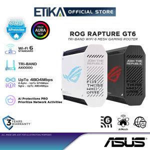 Asus ROG Rapture GT6 (2-Pack) | Tri-Band WiFi 6 Mesh Gaming Router | AiMesh | AiProtection Pro Network