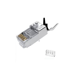 10pcs ALLAN CAT7 RJ45 Shielded Pass Through and No Pass Through Connectors Cat7 Cat6A RJ45 Ends Ethernet Cable Crimp Connectors