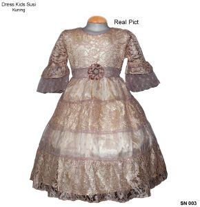 Kp-Dress Kids Susi Usia 4-7 Tahun Terbaru 2023 Midi Dress Pesta Anak Perempuan Model Brukat Tile Dot Saten Halus