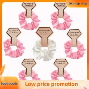 ✨QK shop✨ 1Pcs Bridesmaid Gift Hair Scrunchies Bachelorette Party Bridal Shower Wedding Souvenir Team Bride To Be Haircircle Gift Souvenir For Guests
