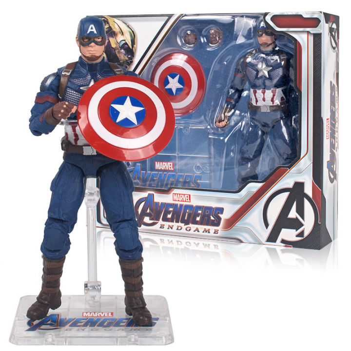 Marvel Endgame Captain America 7 Action Figure Mijolnir Shield Steve Rogers  Legends Avenger 4 Movie Spuer Hero ZD Toys Doll
