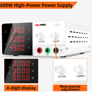 Adjustable DC power supply 15V 30A 450W Digital Lab Bench Power Source Stabilized Power Supply Voltage Regulator Switch for PCB repair，Fast battery charging