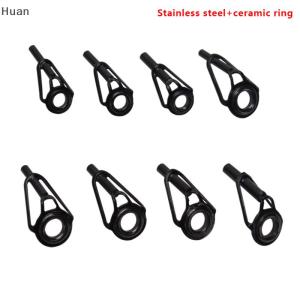 🎄【Special price】Huan เบ็ดตกปลาสแตนเลสด้านบนแหวนพอร์ซเลน8ชิ้น DIY ปลายเบ็ดตกปลาอุปกรณ์ตกปลา Pesca