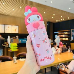 Sanrio New Stainless Steel Thermos Cup ChildrenS Hot Water Cup Portable Kettle Cartoon Student Melody Vacuum Flasks Gift Bottle