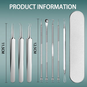 4PCS/8PCS Blackhead Remover Kit Comedone Pimple Extractor Tool Acne Removal Kit Blemish Remover Set for Blackhead Whitehead Popping with Case