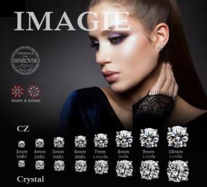 IMAGIE ต่างหูเพชร Cz Hearts&Arrows ต่างหูคริสตัล SWAROVSKI 3-10mm