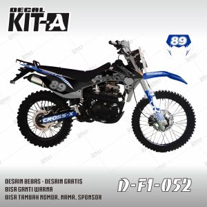 Stiker viar 200 decal setiker viar 200 stiker motor MOTIF HITAM BIRU D-F1-054