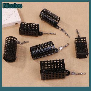 [Nicoles] 5PCS Fishing Tackle Feeder Cage Iron Lure Fishing Feeders Round Square Feeder Basket Cage Fishings Lure Cage