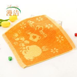 Janesame丨 Cotton Absorbent Face Washing Small Square Towel 25*25 Childrens Cartoon Jacquard Hand Wiping Small Tower