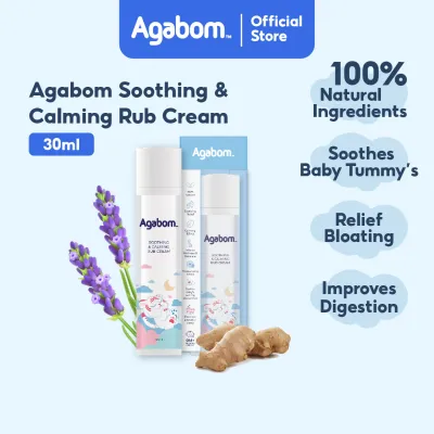 AGABOM Soothing & Calming Rub Cream 30ml | Baby Relief Cream for Bloating Colic & Sleep