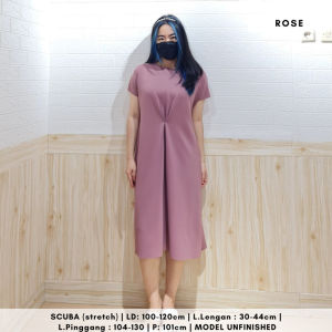 3585 basic sherin scuba dress natal polos casual dress