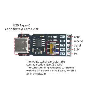 Kirilgu USB To TTL Serial Port  Converter Module 3.3V/5V Switch CH340N Chip With RX/TX LED Indicators 5B9Z4