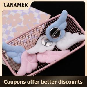 【 CANAMEK 】 1 Pair Small Angel Wings Brooch Japanese Style Sweet Clothes Decor Y2K Plush Bag Hat Accessories