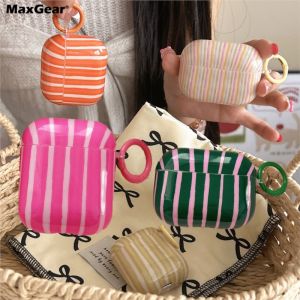 Colorful Stripes Earphone Case For Apple Airpods 4 Pro2 Cases Bluetooth Headphone Accessories Silicone For Apple AirPod 4 3 1/2