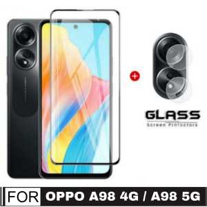 PROMO PAKET 2 INC 1 Tempered Glass Oppo A98 4G / Oppo A98 5G 2023 / Oppo Reno7 5G 2022 Anti gores Kaca Pengiriman Cepat
