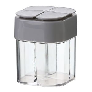 Clear Seasoning Rack Spice Pots - 4 in1 Seasoning Box Storage Pepper Container Condiment Jars