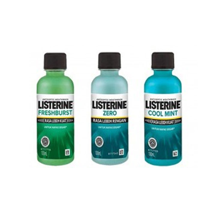 Listerin Mouthwash 100ml Antiseptik Sariawan Bau Mulut Obat Kumur
