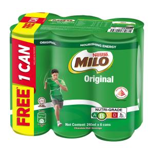 Milo Original (5+1 FREE) 240ML Can x 24 - Case
