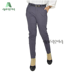 AUDY PANTS / Celana Panjang Wanita Basic STRET - Fashion Wanita Mode BY TOKO ANFASHA - Celana Premium Katun Stretch (ALL SIZE)