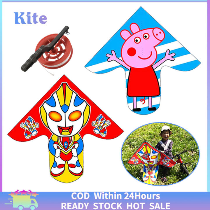 Fast Delivery]1M Cartoon Kite Kids Piggy Peppa And Altman Kite