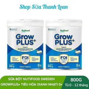(HSD T6-2027) COMBO 2 LON Sữa Công Thức Growplus+ Xanh Nhạt 0+ Lon 800g - Tiêu Hoá Khoẻ Bé Tăng Cân.