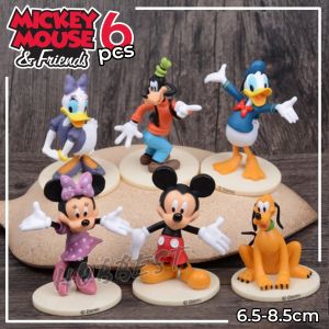 Action Figure MICKEY and FRIENDS isi 6 pcs - Miniatur Topper Kue Pajangan Mainan Minnie Donald Pluto Daisy Goofy