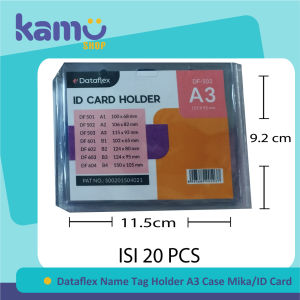 Dataflex ID Card Holder A3 / Name Tag Plastik Mika Isi 20 pcs