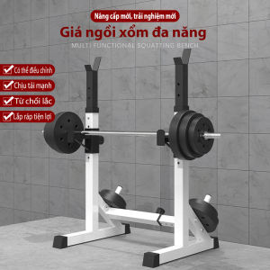[HCM]Giá tập tạ có thể điều chỉnh hộ gia đình Giá ngồi xổm đơn giản Giá đỡ cây tạ Giá đỡ Squat Giá đỡ ngồi xổm ở trạm đa chức năng với giàn tạ Giá ngồi xổm nam nữ