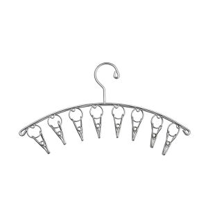 Móc Inox treo quần áo em bé khăn tay tất vớ đồ lót - Chống rơi ngoài gió - 8/20 kẹp