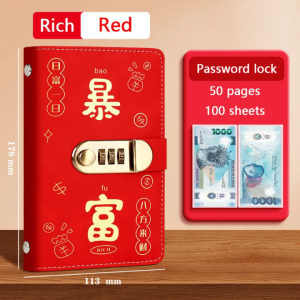 100 Envelopes Money Saving Challeng Couple Saving Money Notebook With Password Lock Business Large Capacity Wealth Management Bill Storage Book 【Original+24hours delivery】