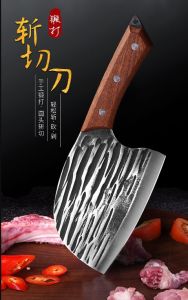 Forged fish head knife old man knife chopping knife dual-purpose sharp hand-made slicing knife round-head kitchen knife