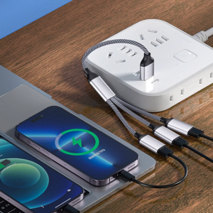 USB C Male to Three USB C Female Splitter Converter Adapter Extension Connector Cable for Charging and Data Transfer